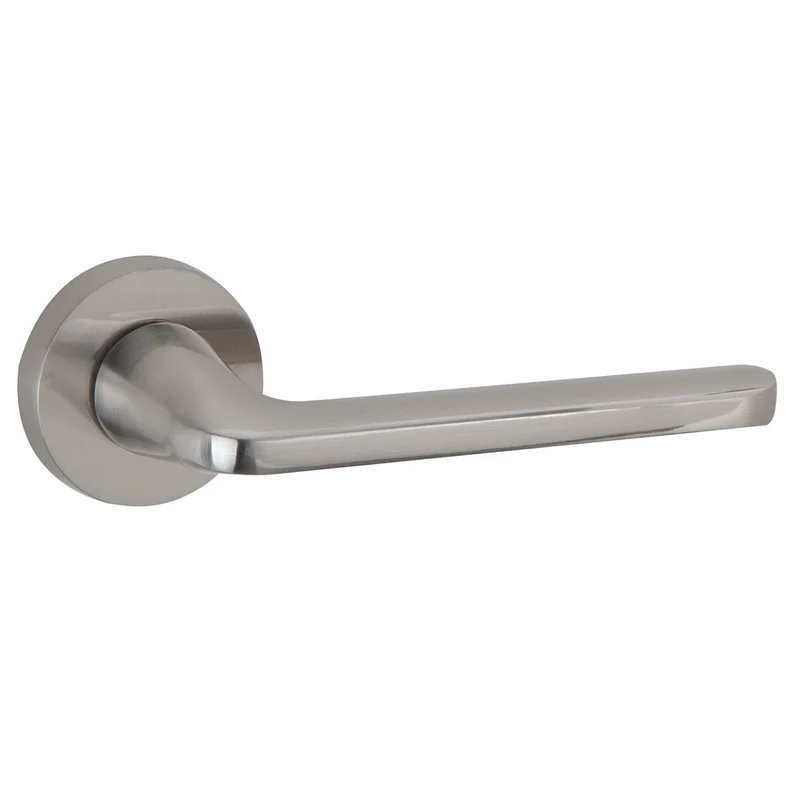 Poignée rosace ronde en aluminium RS-310 nickel satiné