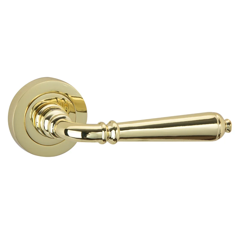 Béquille rosace ronde en aluminium R-410 doré