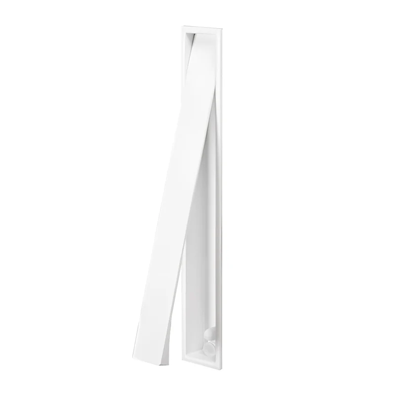 Poignée rectangulaire cuvette Clos blanche de 160 mm de hauteur pour portes coulissantes