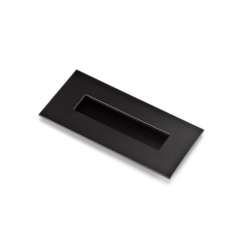 Poignée noire rectangulaire 3790 de 155x73mm à encastrer dans les meubles et armoires