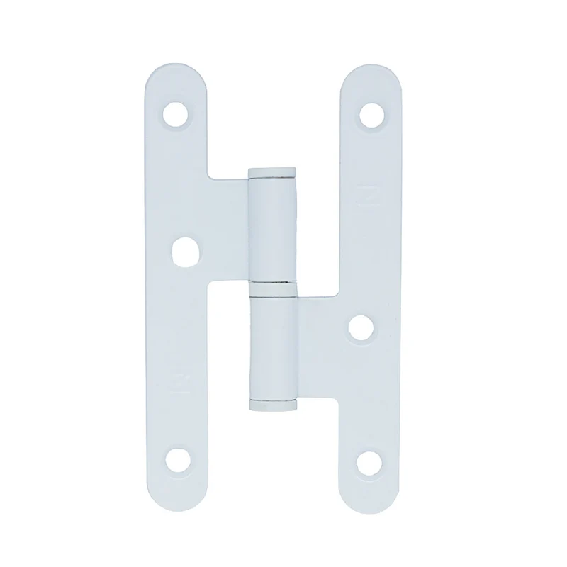 Charnière de porte à bout rond en finition blanche sans fioriture de 100 x 57
