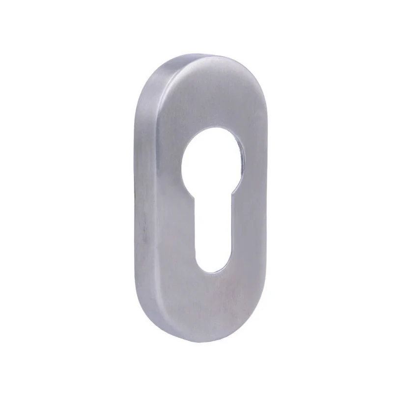 Béquille de porte avec rosace ovale en acier inoxydable