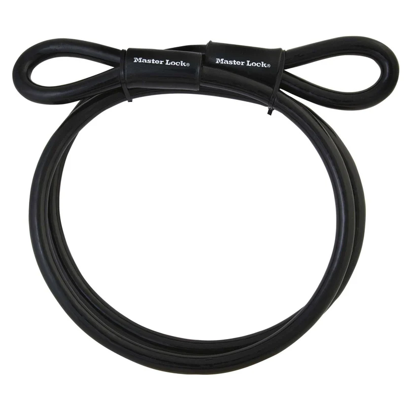 3m long x 10mm diameter looped end cable; black