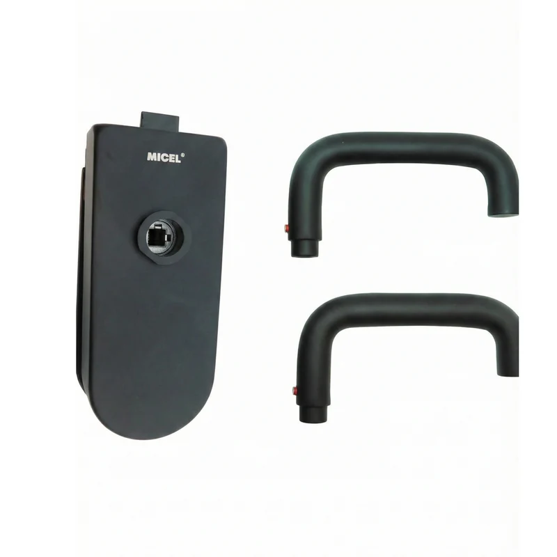 Poignée de porte noire en aluminium avec béquilles pour portes en verre