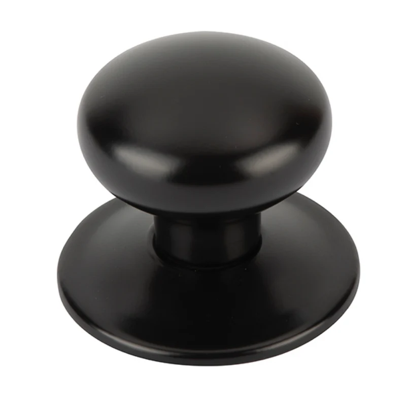 Bouton de porte en zamak en forme de champignon, finition noire, pour portes d'entrée