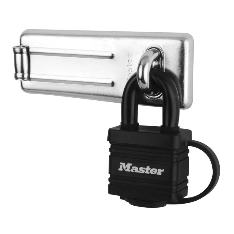Set of no. 704 straight bar hasp + 40mm weather resistant keyed padlock