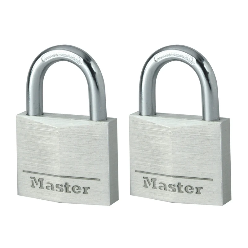 40mm wide solid aluminum body padlock; 2 pack