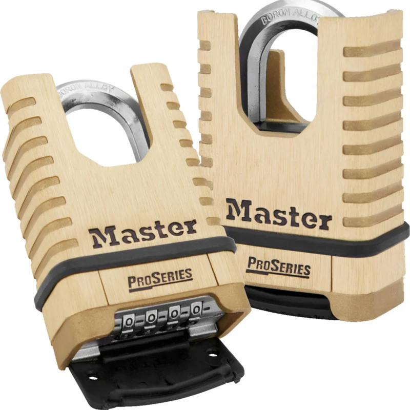 2 1/4in (57mm) Wide ProSeries® Shrouded Brass Resettable Combination Padlock
