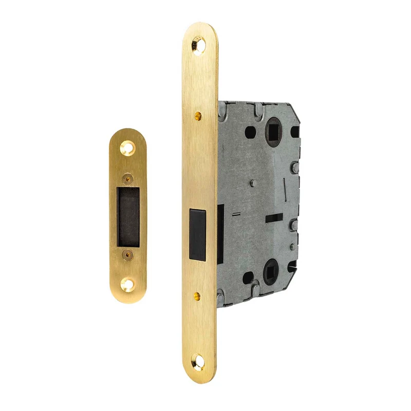 Loqueteau magnétique doré satiné avec option de condamnation à 70 mm