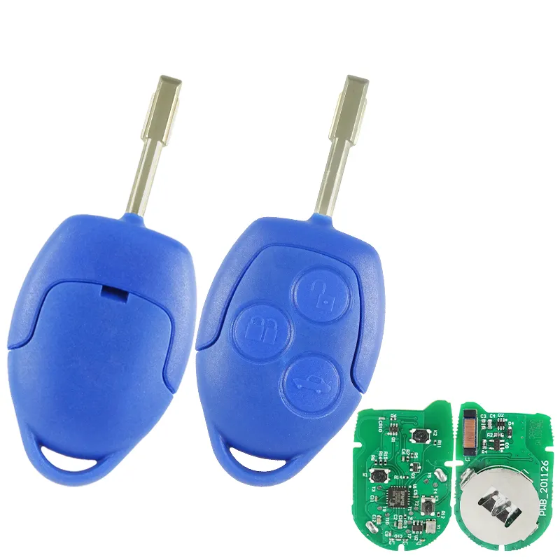 Clé électronique vierge compatible Ford Transit 2006- 2014 3 boutons lame Fo21