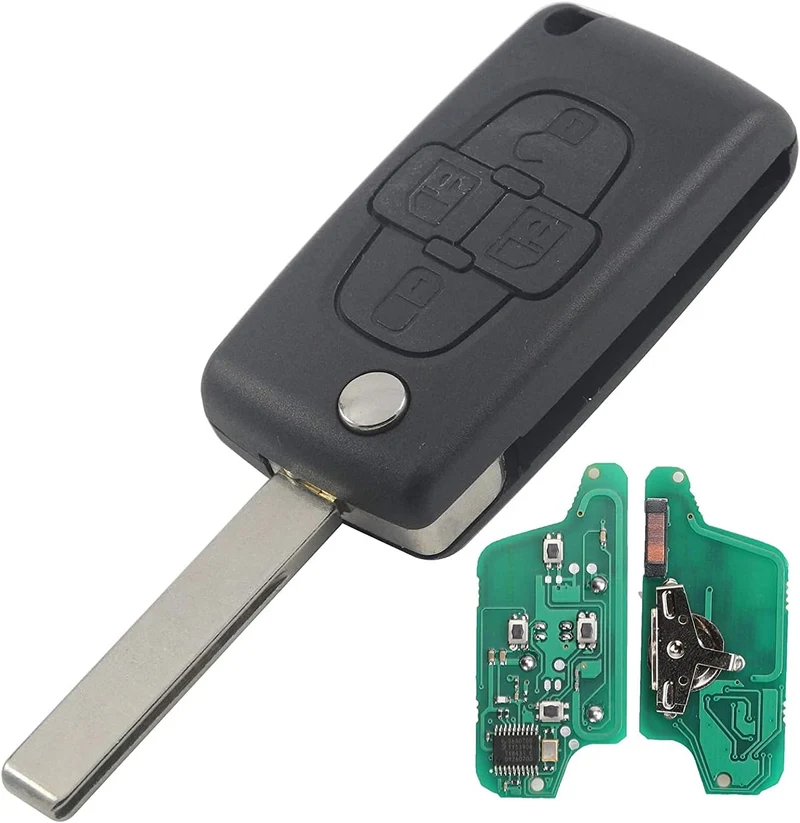 Clé télécommande avec électronique pour Citroen C8 Peugeot 807 1007 4 Boutons Portes latérales CE0523 ID46 433 MHz à programmer