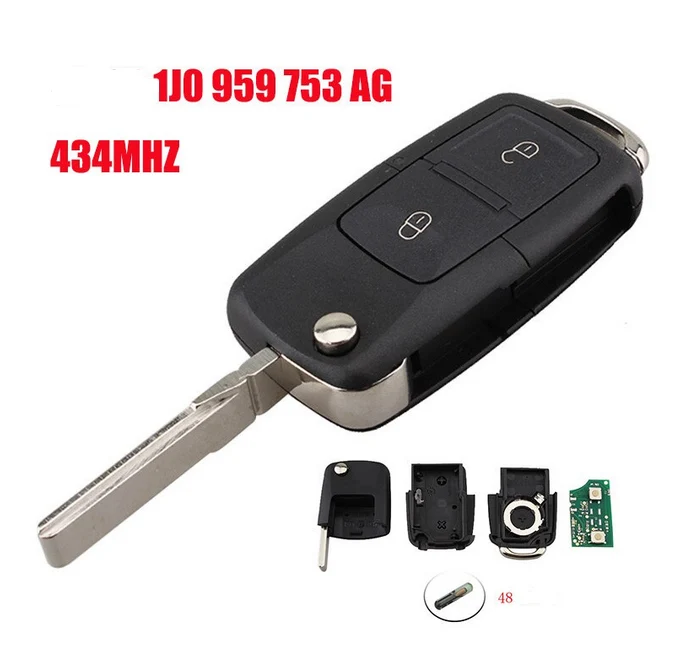 Clé Vierge ID48 Volkswagen Golf Polo Transporteur Seat ibiza leon toledo 1J0959753AG