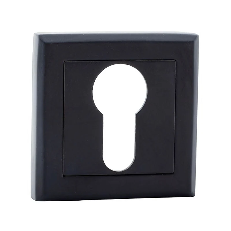 Béquille de porte avec rosace carrée et finition noire