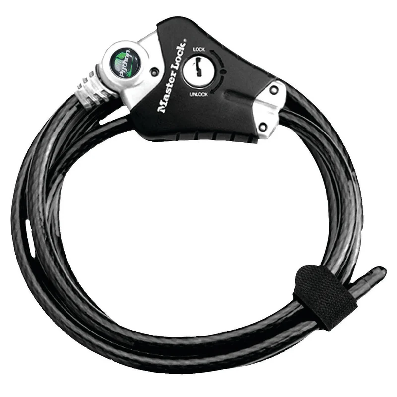1,8m long x 10mm diameter Python™ adjustable locking cable; black