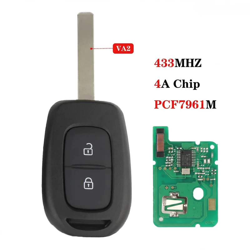 Clé Télécommande Vierge 4A AES Renault - Twingo 3, Traffic 3, Master 3, Kangoo 3, Clio 5 à programmer