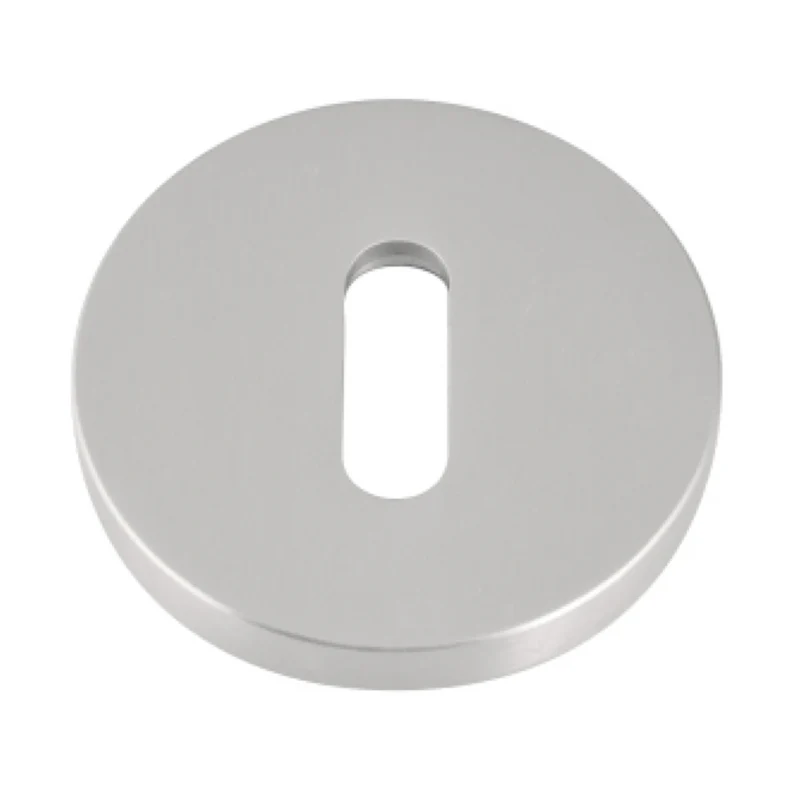 Bouche de serrure OVALE avec rosace ronde en acier INOXYDABLE