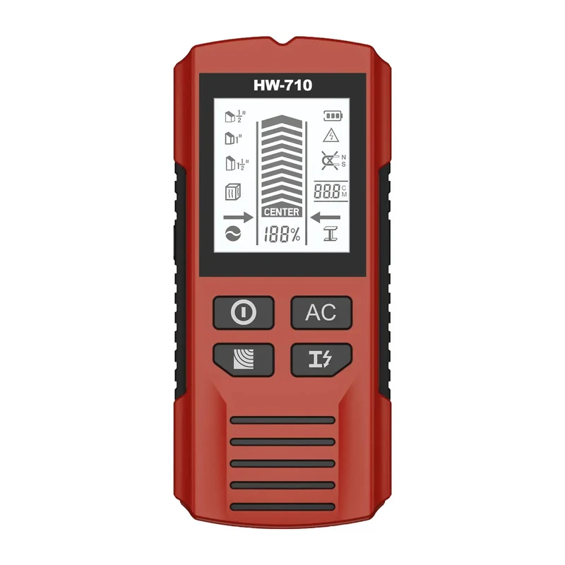 Knockout 5 In 1 Wall Scanner Stud Finder With Auto Calibration And LCD Screen Locates Wood Nails Metal And Live Voltage Fast Lightweight Handheld Tool For Drywall And Home Reno Jobs