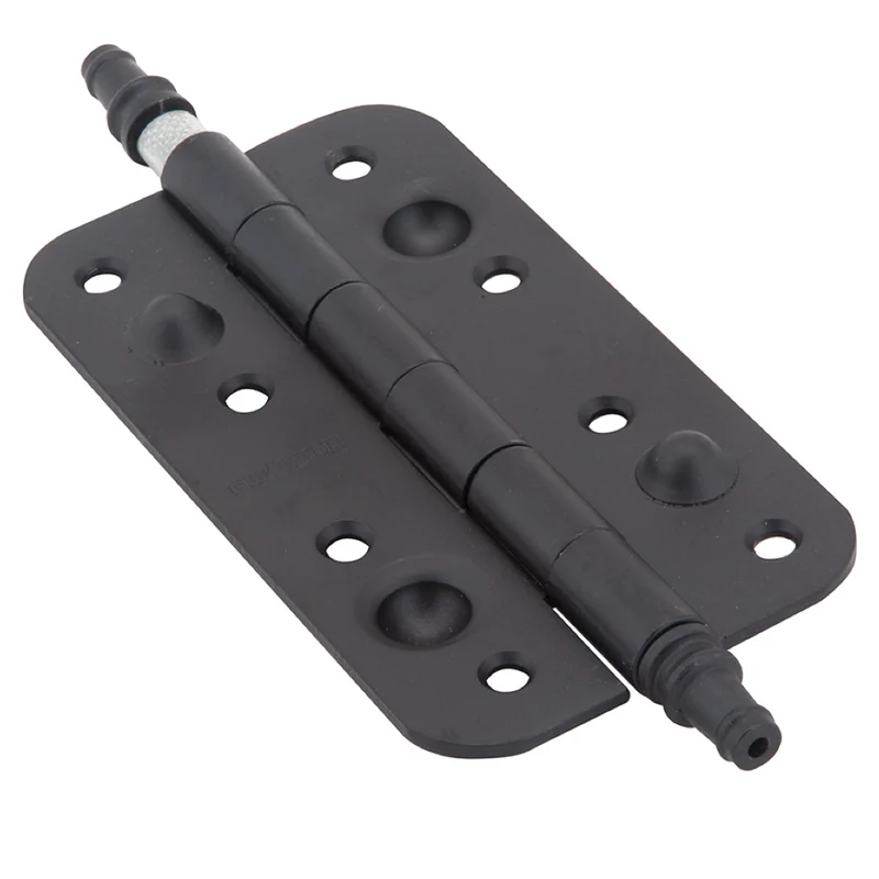 Charnière de sécurité spéciale noire avec extrémité à chant rond pour porte blindée hauteur 150mm