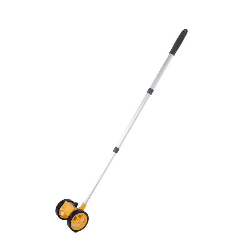Top Notch Rolling Measuring Wheel With Four Inch Dual Counters For Landscaping And Road Work Featuring Dead Accurate Gear Design And Hassle Free Distance Tracking Up To Nine Thousand Nine Hundred Meters