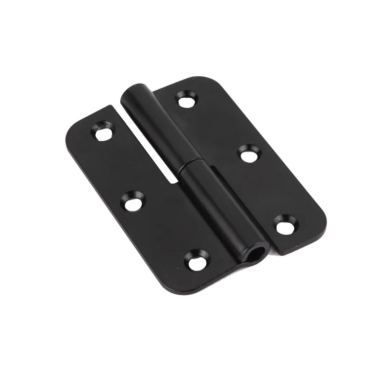 Charnière à paumelle en acier inoxydable finition noire à bouts ronds pour portes 90mm x 65mm
