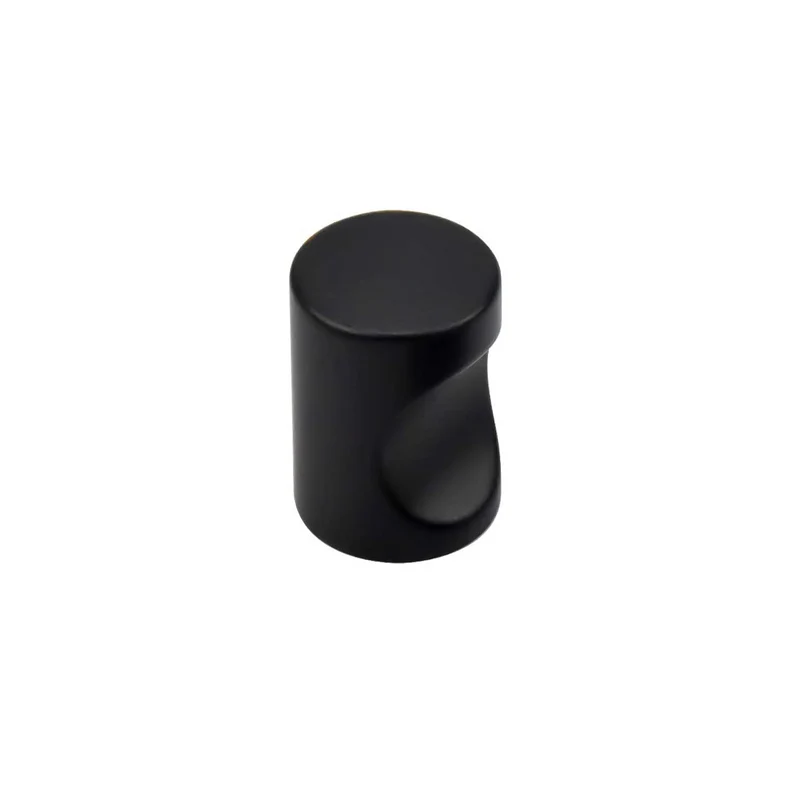 Bouton cylindrique en aluminium noir avec prise de main de 25 mm de diamètre pour armoires