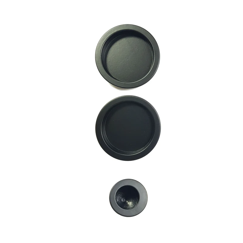 Poignée cuvette ronde noire pour porte coulissante