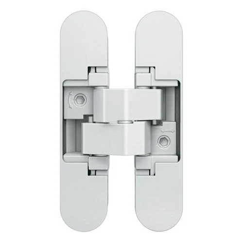 Charnière invisible réglable sur 3 axes pour portes, finition blanche