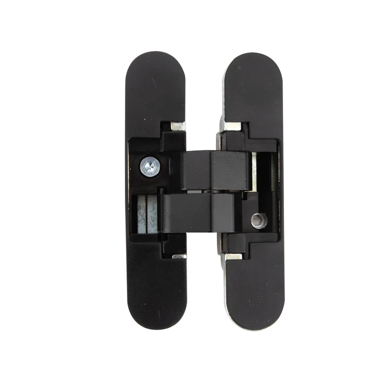 Charnière invisible encastrée noire réglable sur 3 axes pour portes