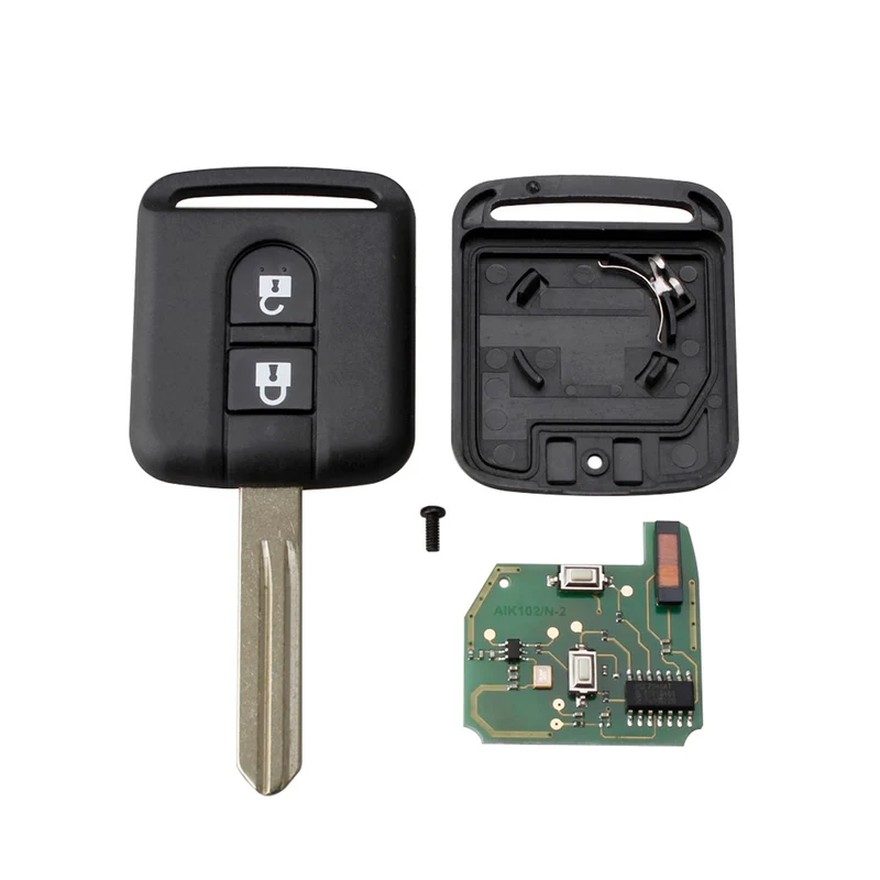 Clé télécommande vierge pour Nissan QASHQAI MICRA NOTE XTRAIL NAVARA 2 boutons ELECTRONIQUE ID46 a programmer
