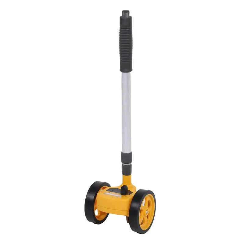 No Fuss Rolling Measuring Wheel With Four Inch Steel Wheel And Telescopic Handle For Quick Distance Checks And Lay Of The Land On Outdoor Construction And Landscape Jobs