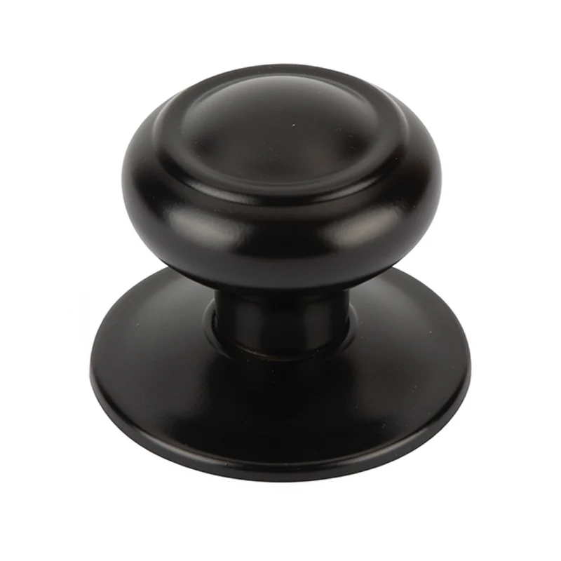Bouton de porte champignon avec anneaux en finition noire pour portes d'entrée