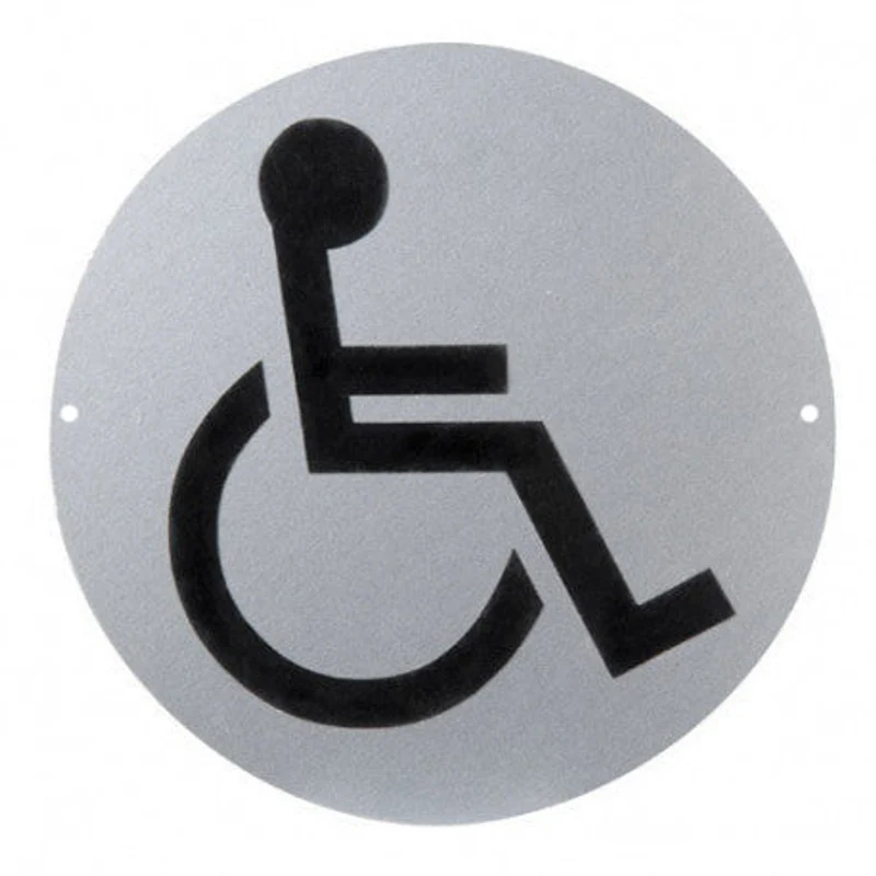 Plaque de porte WC handicapés en acier inoxydable