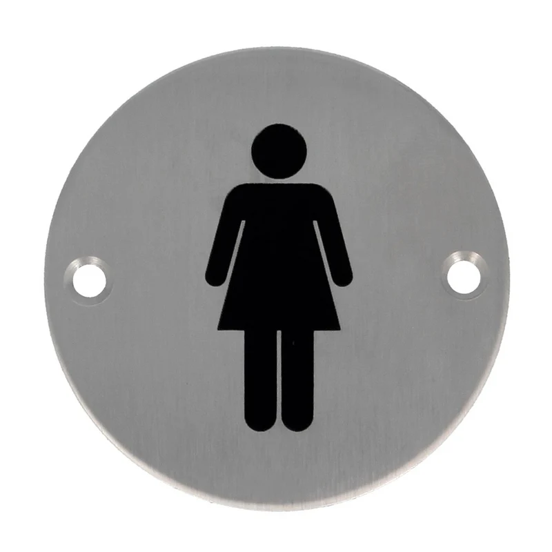 Panneau de porte en acier inoxydable pour toilettes femmes