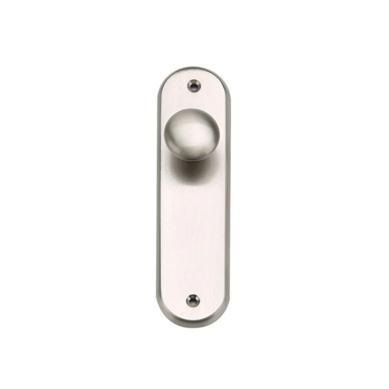 Bouton de porte ovale 125x30mm en aluminium modèle 6032 finition nickel satiné