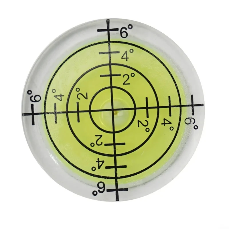 Top Notch 32Mm Mini Round Bubble Level With Glowing Fluorescent Readout And Bold Black Grid Lines Built Tough For Tight Camera Gear Slots And Zero Fuss Furniture Install Jobs