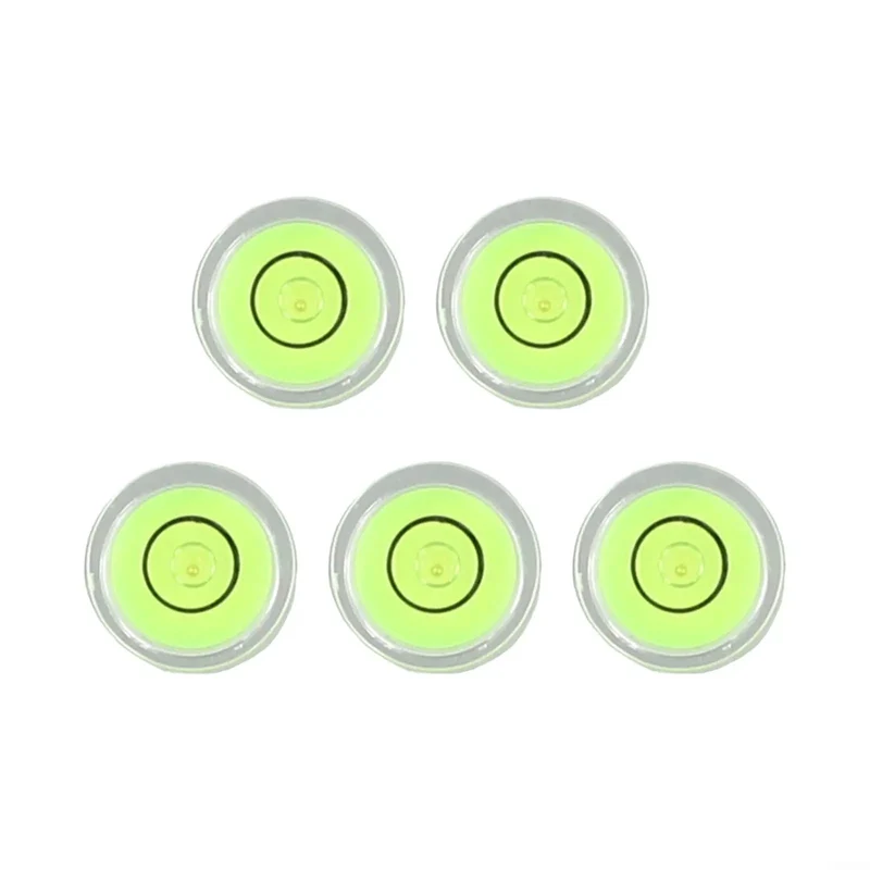 Five Pack Round Spirit Levels Precision Bubble Gauge Dead On Accuracy Knockout Leveling Tool With Heavy Duty Aluminum Tube And Non Slip Rubber Boots For Wall And Tile Work