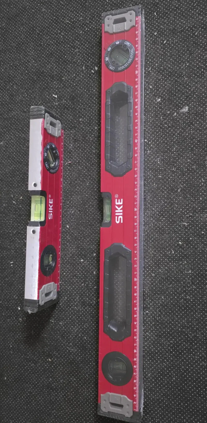 Precision Two Piece Spirit Level Set In Bold Red Aluminum Featuring Multiple Vials For Dead On Horizontal And Vertical Readings Rock Solid Ergonomic Handle Design For Heavy Duty Diy And Home Projects 24 Inch And 12 Inch