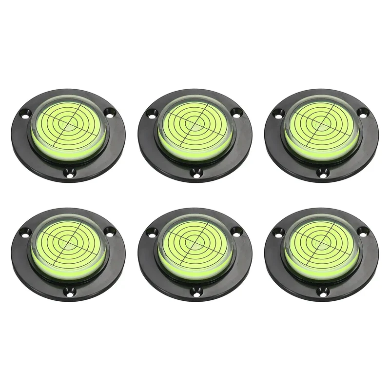 Hella Precise 6 Piece Round Bubble Level Set Featuring 360 Degree Universal Bubble Vials And High Clarity Scale Readings Rock Solid Plastic Construction Built To Take A Beating For Everyday Use While Pre Drilled Mounting Holes Make Screw Installs A Breeze