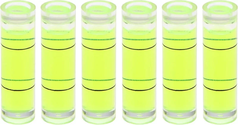 Set Of Six Mini Cylindrical Bubble Level Vials 35 X 10 Mm Tough Pmma Plastic For Swift Diy Fixes Pocket Sized Slick Tubes To Get The Job Done Right Leveling Measuring Tools For Carpentry