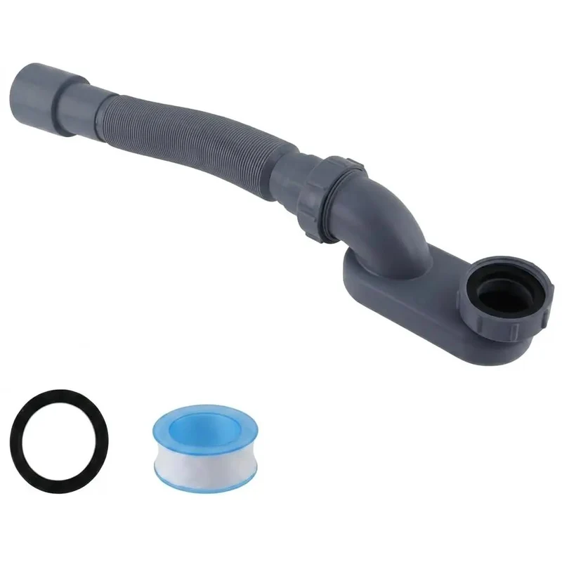 Flexible Black Bathtub Drain Pipe For Freestanding Tub Includes Teflon Tape For Smooth Install And Tight Seal Heavy Duty Abs Plastic With Badass Flexibility That Snaps Right In For No Fuss Repairs And Top Shelf Water Flow