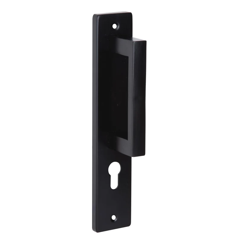 Béquille double sur plaque modèle 8004 en acier inoxydable finition noire avec trou de clé
