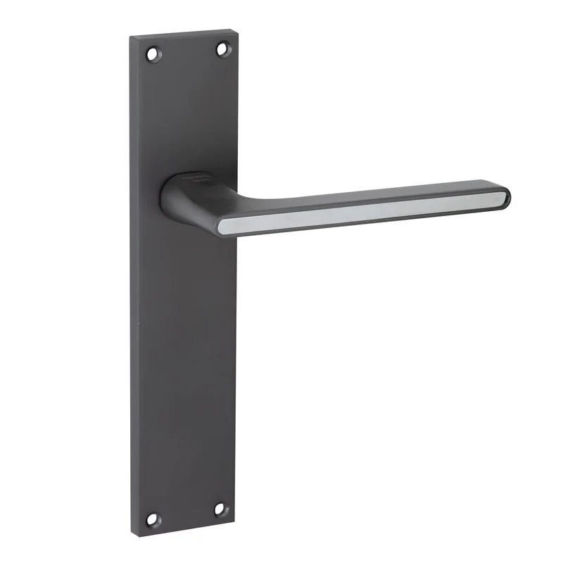 Poignée modèle '810' en zamak avec plaque rectangulaire finition graphite pour portes