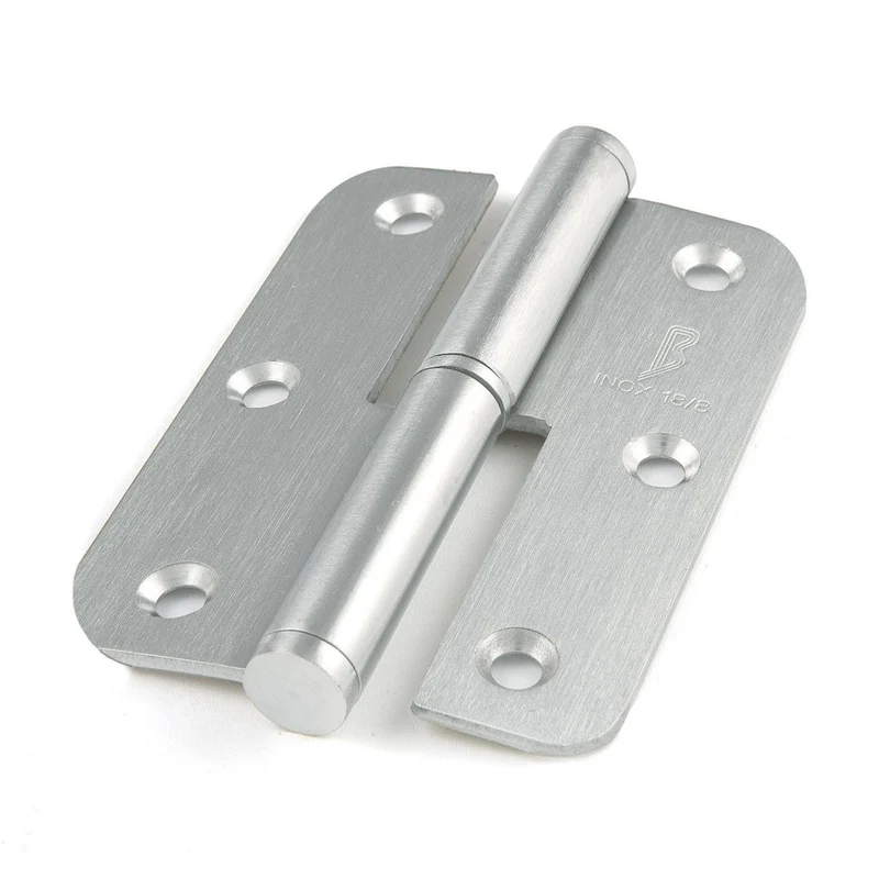 Paumelle à lame ronde en acier inoxydable, hauteur 76 mm, sans ornement