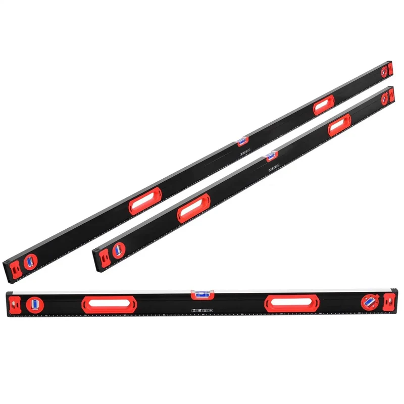 Heavy Duty 3 Piece Aluminum Spirit Level Set Featuring 40 60 And 80 Inch Precision Bubble Vials For Dead On Angle Checks And Crew Ready Renovations That Deliver Rock Solid Accuracy On Worksite Projects
