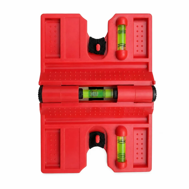 Foldable Spirit Level With Adjustable Angle Pipe Corner Gauge, Hella Compact Three Position Leveling Tool, Dead On Horizontal Vertical And Forty Five Degree Readings, Gear Bag Ready For Plumbing And Diy Tradesmen