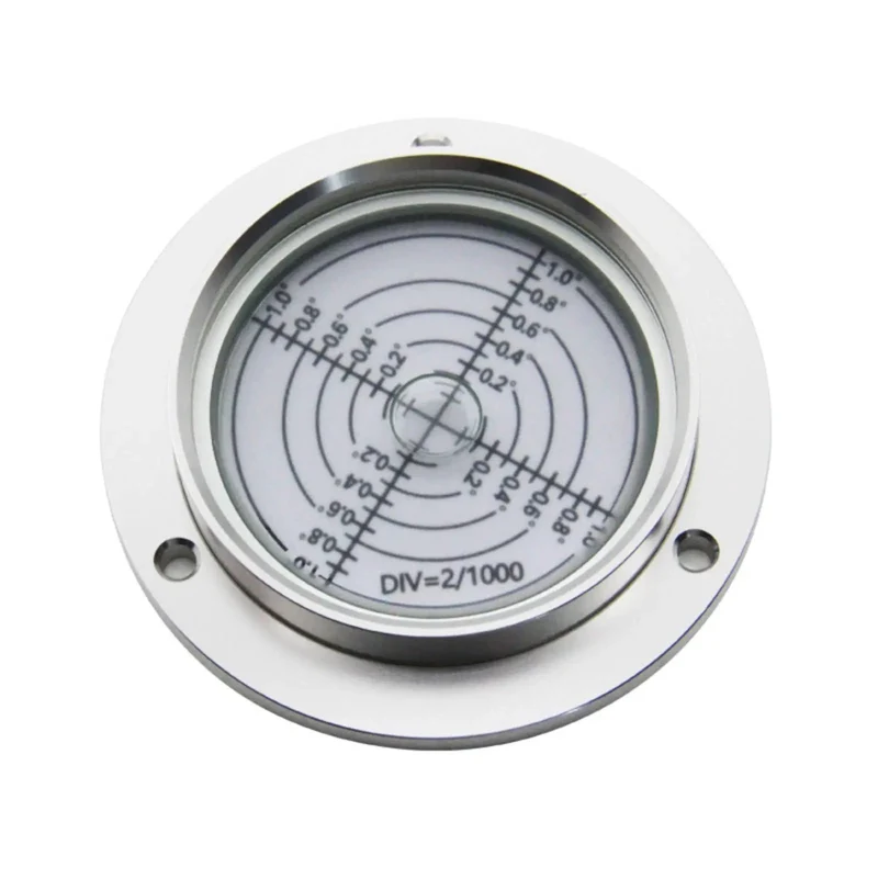 Professional Grade 80 Millimeter Flange Mount Circular Spirit Level For Dead On Equipment Alignment And Rock Solid Mechanic Setup Featuring Bombproof Metal Housing And Crisp Fluid Vials