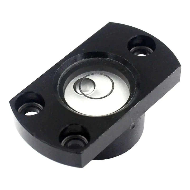 Rugged L Shaped Spirit Bubble Level With 37mm Embedded Metal Flange Delivers Straight Up Precision For Mechanical Debugging And Dead Nuts Stable Readings In Fresh White