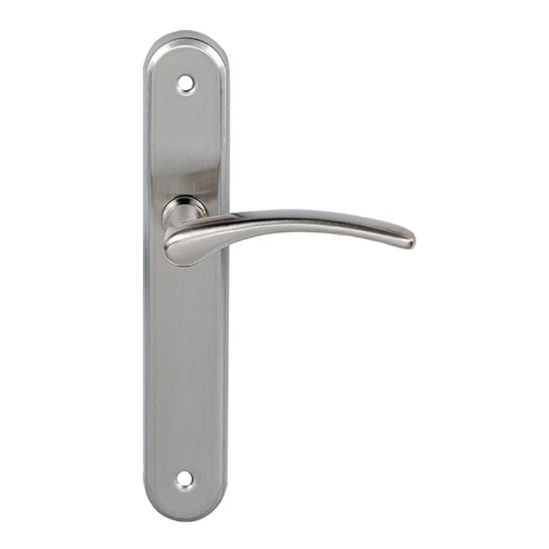 Poignée modèle '6331' en zamak avec plaque ovale finition nickel satiné pour portes