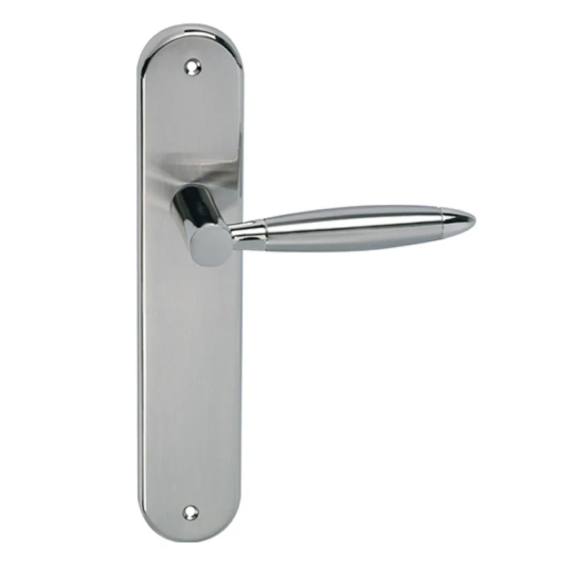 Béquille en zamak avec plaque ovale finition nickel combinée pour portes modèle « 630 »