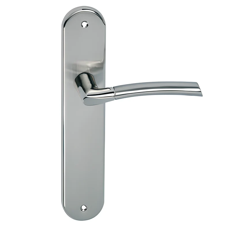 Poignée modèle « 430 » avec plaque ovale en zamak finition nickel combiné pour portes